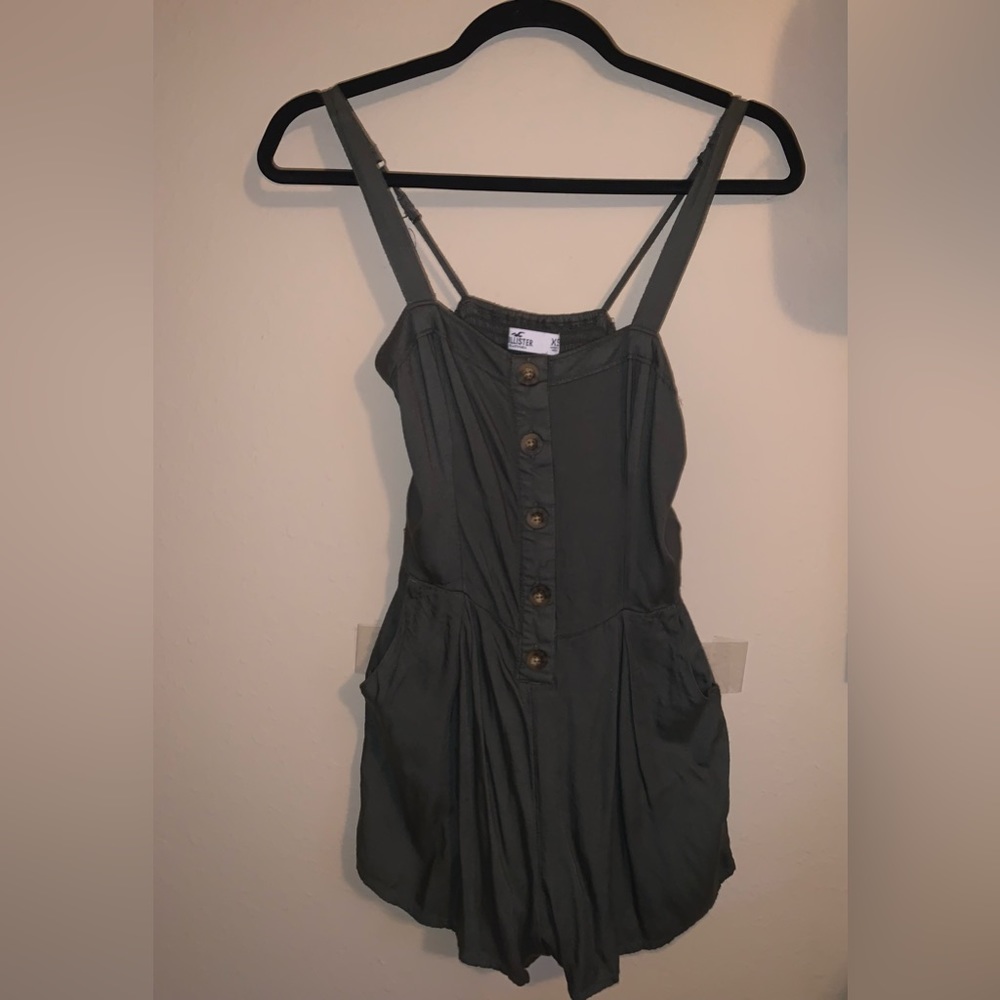 Hollister XSmall Moss Green Romper with Pockets